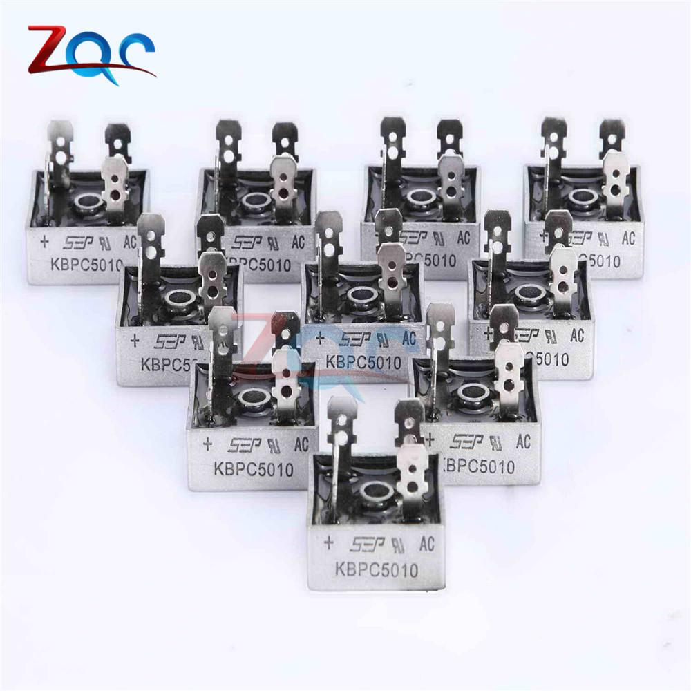 1Pcs KBPC5010 50A 1000V AC Bridge Rectifier Metal Case Single Phases Diode Bridge Rectifier
