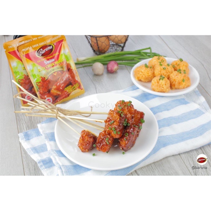 Xốt Sườn Xào Chua Ngọt Gia Vị Hoàn Chỉnh BARONA Sườn Xào Chua Ngọt gói 80g