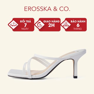 Dép cao gót Erosska xỏ ngón cao 7cm màu trắng _ EM065