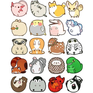 Sticker nhãn dán thú mập ú nu, mèo ú nu trang trí