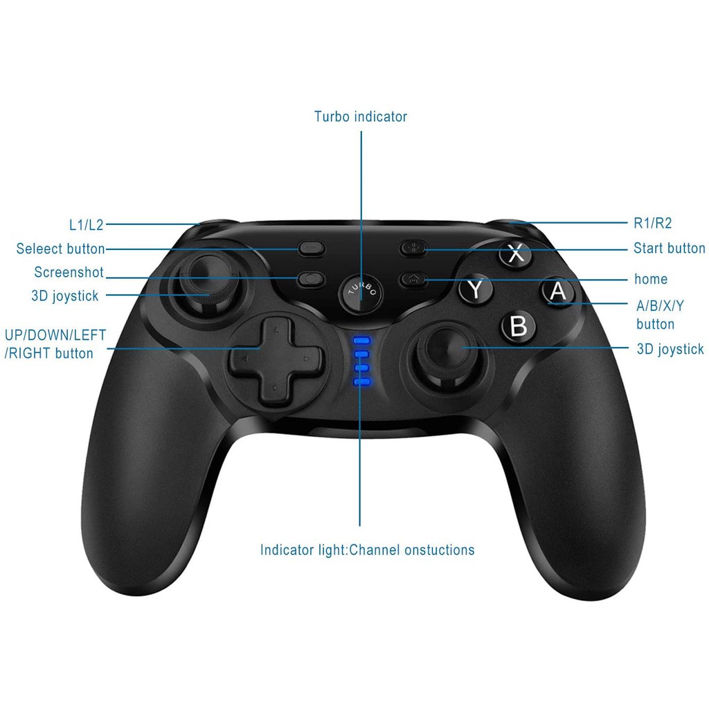 Bộ điều khiển trò chơi Bluetooth không dây Nintendo Switch Công Tắc Điều Khiển Không Dây Cho Nintendo Switch , Hipipooo Tay Cầm Chơi Game Không Dây Bluetooth, Bộ Điều Khiển Công Tắc Với Hai Phím Điều Khiển Chức Năng Turbo Rung Con Quay Hồi Chuyển