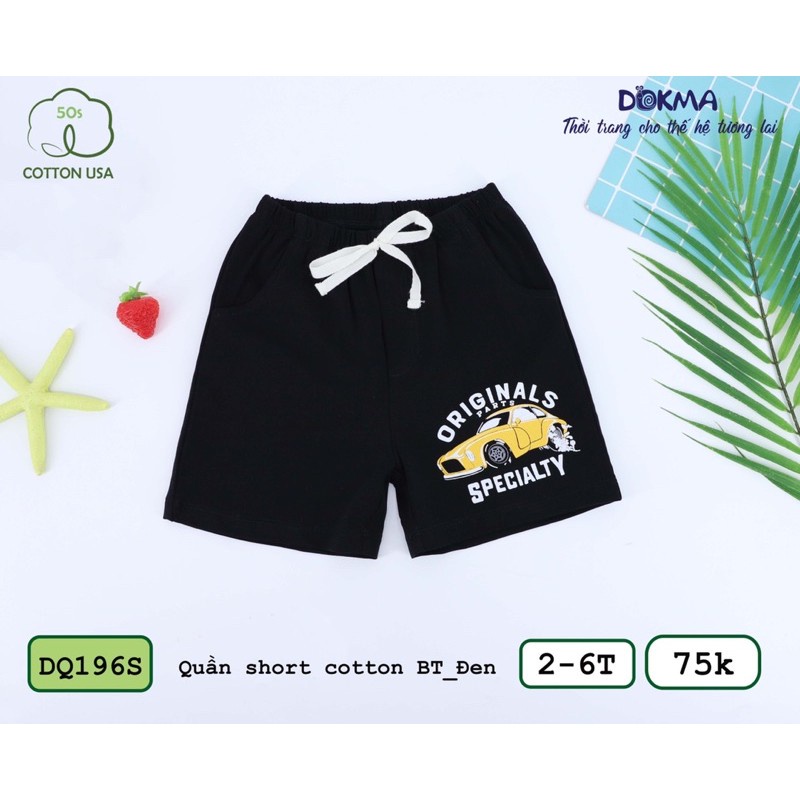 Quần short cotton bé trai Dokma DQ196S (Sz 2-6T)