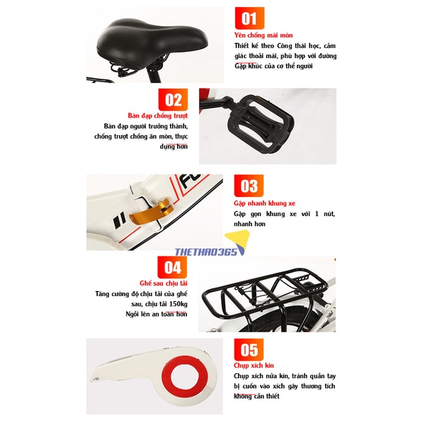 Xe đạp gấp trẻ em Forever Princess I 3 chấu size 22 inch siêu cool, cá tính