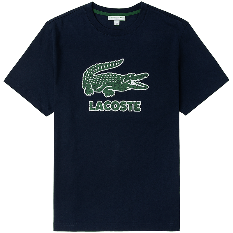 LACOSTE Men's Fashion Trend Personality Round Neck Printed Cotton Short Sleeve T-Shirt