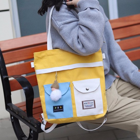 [Mã FASHIONT4WA2 giảm 10K đơn từ 50K] TÚI TOTE, TÚI VẢI CANVAS SIZE A4 ĐEO VAI PHỐI MÀU ĐẸP TN71