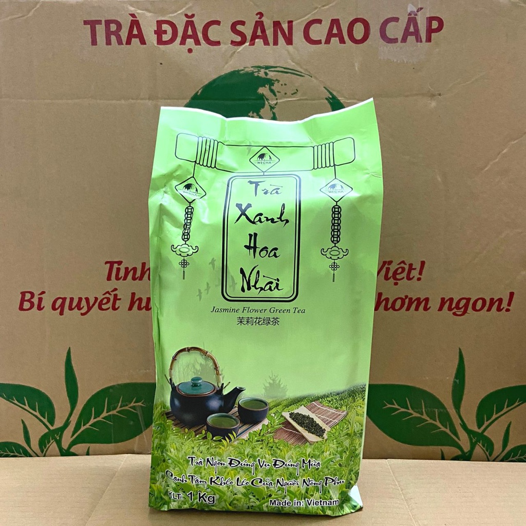 Trà Xanh Hoa Nhài WECHA 1KG, Trà Lài, Lục Trà, Trà Nhài Pha Trà Chanh, Trà Tắc, Trà Cái Cây, Trà Sữa Chuẩn Vị
