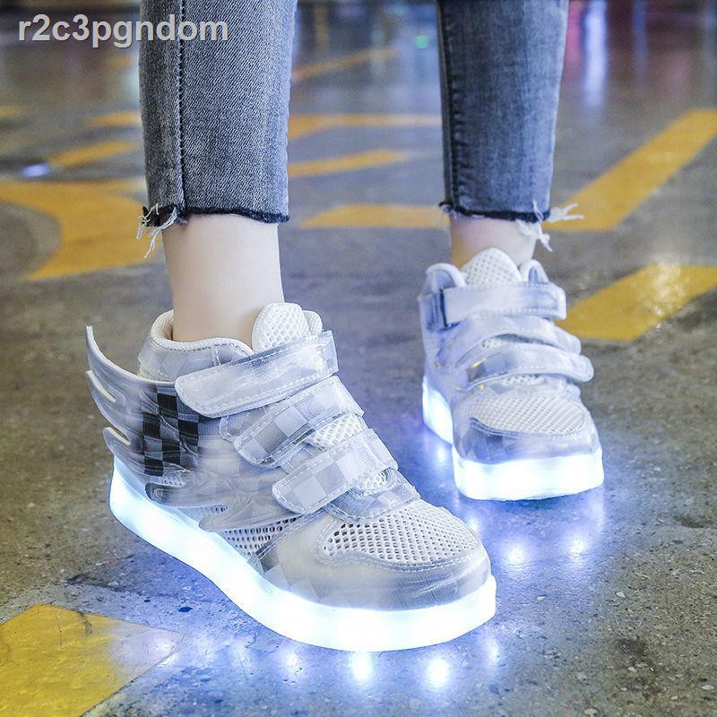 Giày dạ quang trẻ em đầy màu sắc Sạc USB cho nam Đèn LED chiếu sáng bé nữ có nhấp nháy huỳnh đi bộ ma thoáng kh