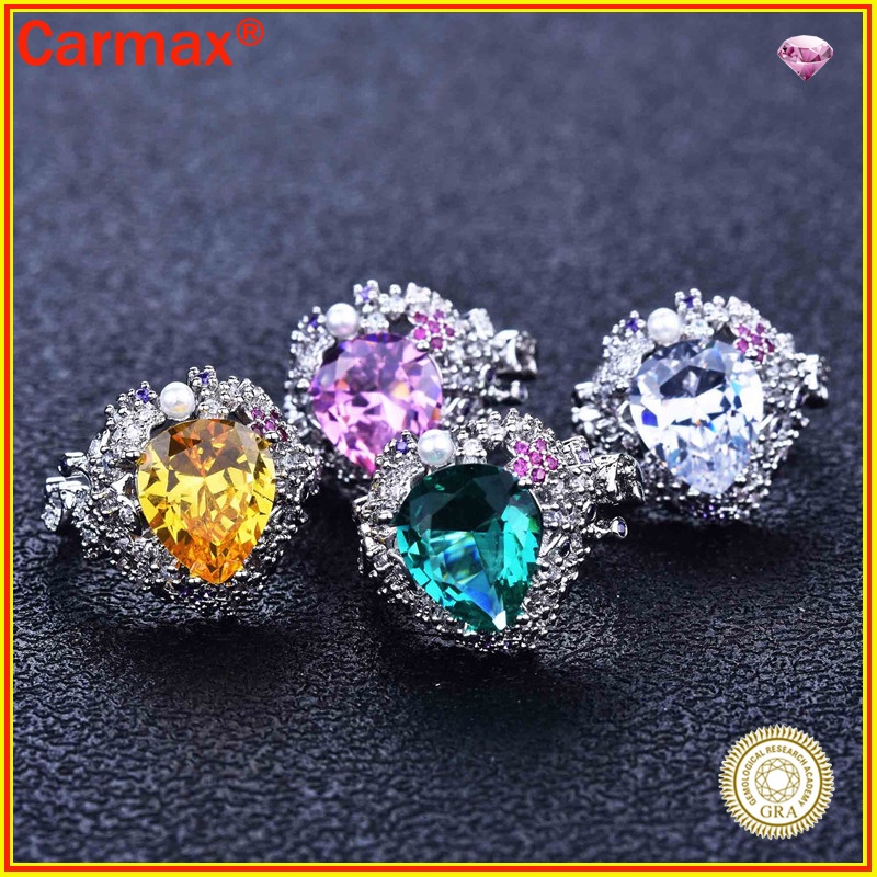 Nhẫn Hình Giọt Nước Đính Đá Pha Lê Cao Cấp