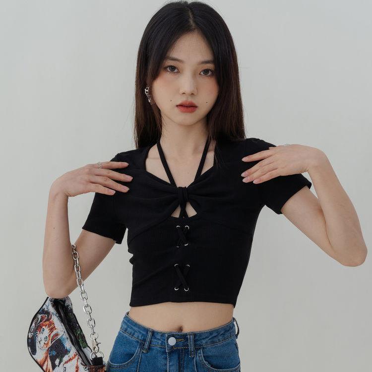 Áo Dệt Kim Ngắn Tay Dáng Ôm Thời Trang Mùa Hè Phong Cách Mỹ Hàng Mới 2022