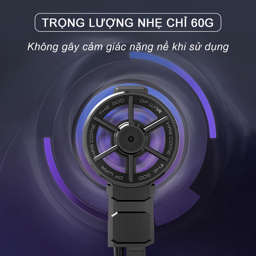 Quạt tản nhiệt điện thoại MEMO FL06 gaming mini quạt 9 cánh chống ồn chơi game pubg free fire liên quân mobile