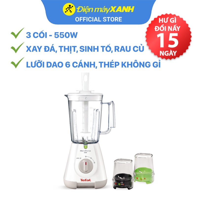 Máy xay sinh tố Tefal BL309166 1.25 lít 550W xay hạt, thịt, đá nhỏ, sinh tố - Chính hãng BH 24 tháng