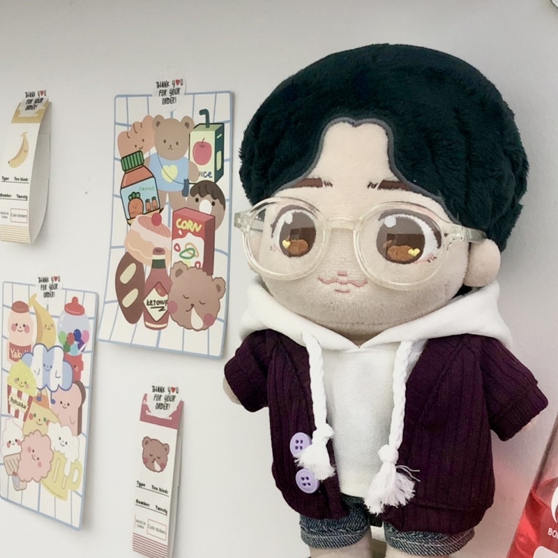 Set hoddie áo khoác tím sẫm cho doll 15,20cm