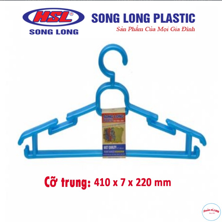 Combo 10 móc nhựa treo quần áo Song Long dày dặn cỡ trung br00476