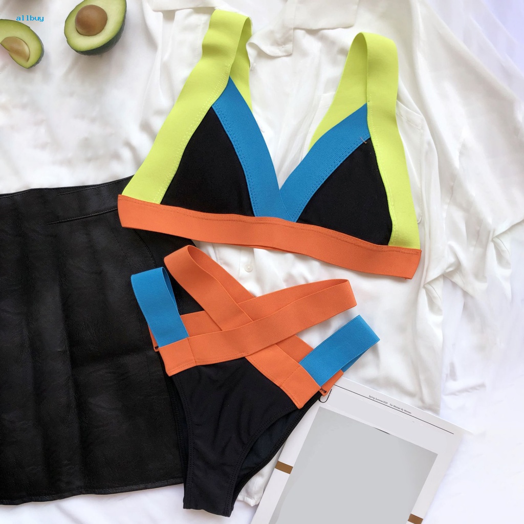 Allbuy 2 Cái / Bộ Bikini Xẻ Tà Không Dây