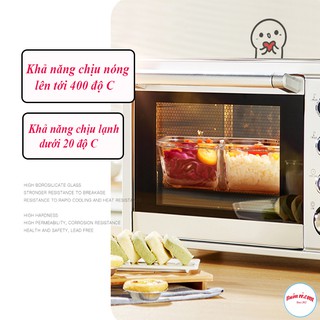 COMBO Cơm văn phòng - Túi đựng cơm Lunch Bag - Hộp thủy tinh 3 ngăn dày dặn, siêu chịu nhiệt 00995