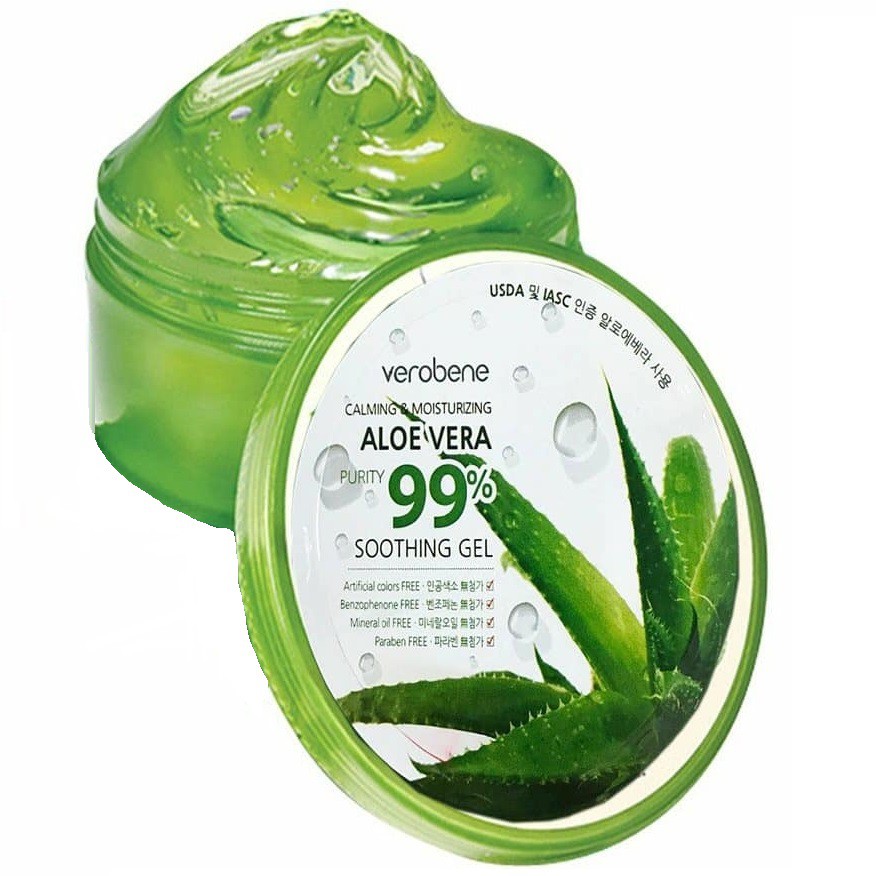 Geo lô hội trắng da, dưỡng ẩm ALOE 99% Verobene Vera Purity 99% Smothing Gel Hàn Quốc 300ml/Hộp - HÀNG CHÍNH HÃNG