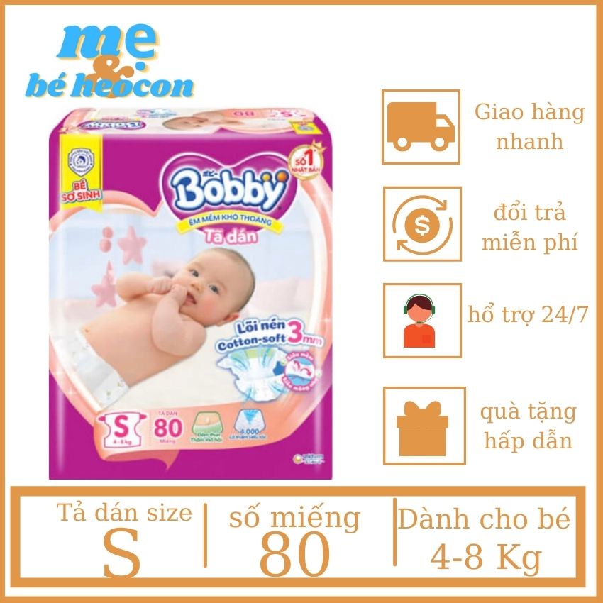 [Tặng Thêm 2Miếng] Tả Dán Bobby Siêu Thấm S80 Miếng + Hàng Chính Hãng + Mẹvabeheocon123