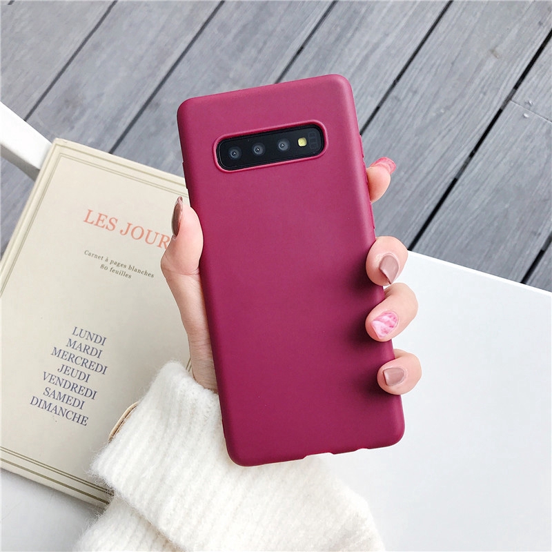 Ốp điện thoại TPU mềm siêu mỏng màu kẹo cho Samsung Galaxy A02S S10 Plus S10e S10 5G