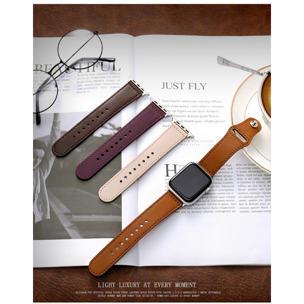 Dây đồng hồ Apple Watch bằng da Leather Strap dùng cho series 1/2/3/4/5/6/SE size 38/40mm và 42/44mm