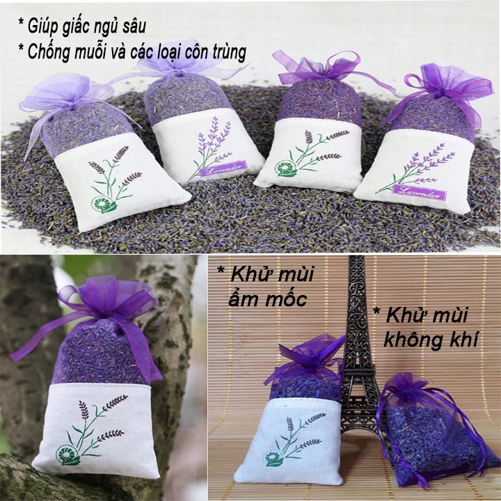 Combo 10 túi thơm lavender hoa oải hương phấp xuất khẩu cao cấp