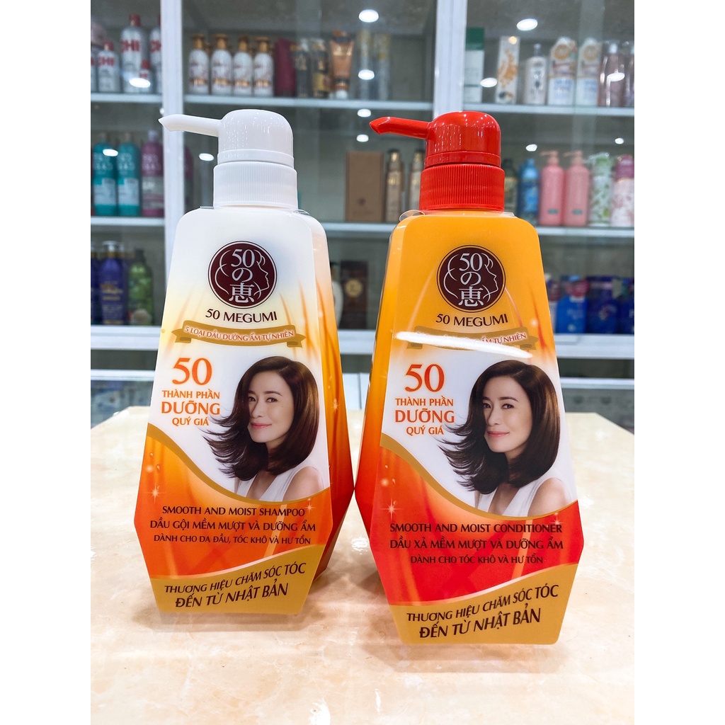 Dầu Gội - Dầu Xả 50 Dưỡng Chất Megumi Nhật Bản 400ml