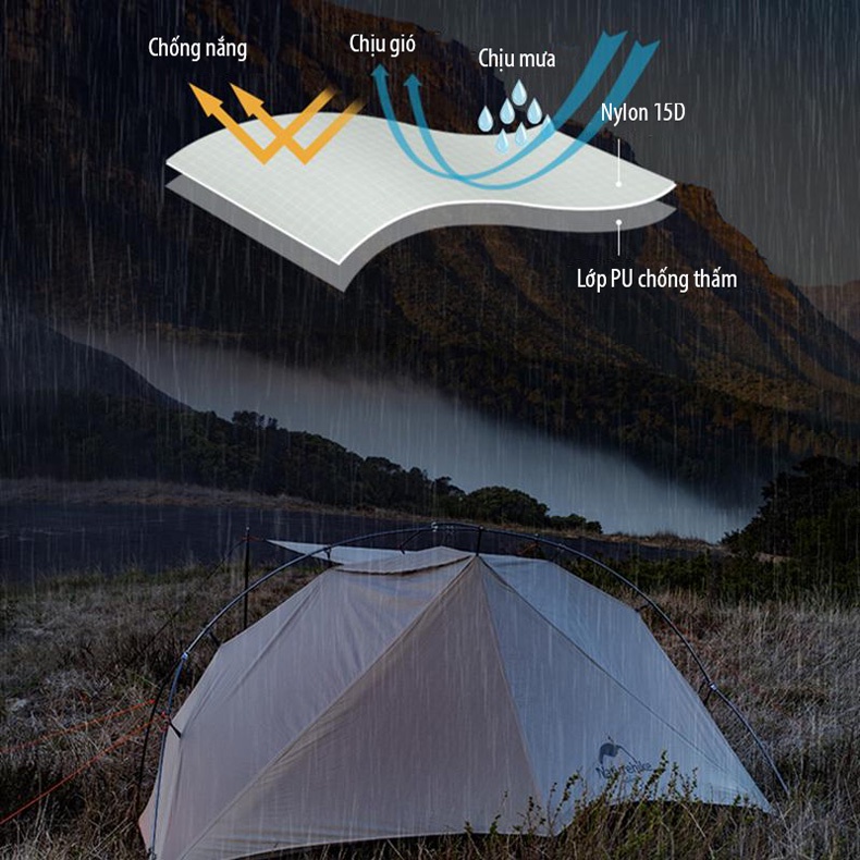 Lều 2 Người NatureHike VIK Series NH19ZP003-1