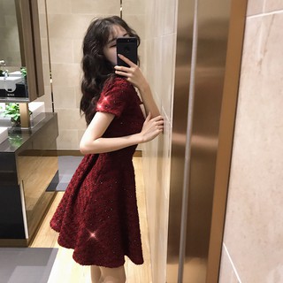 (ORDER) VÁY NHŨ BLING BLING ĐỎ ĐUN( ẢNH THẬT LÀ 3 ẢNH CUỐI )