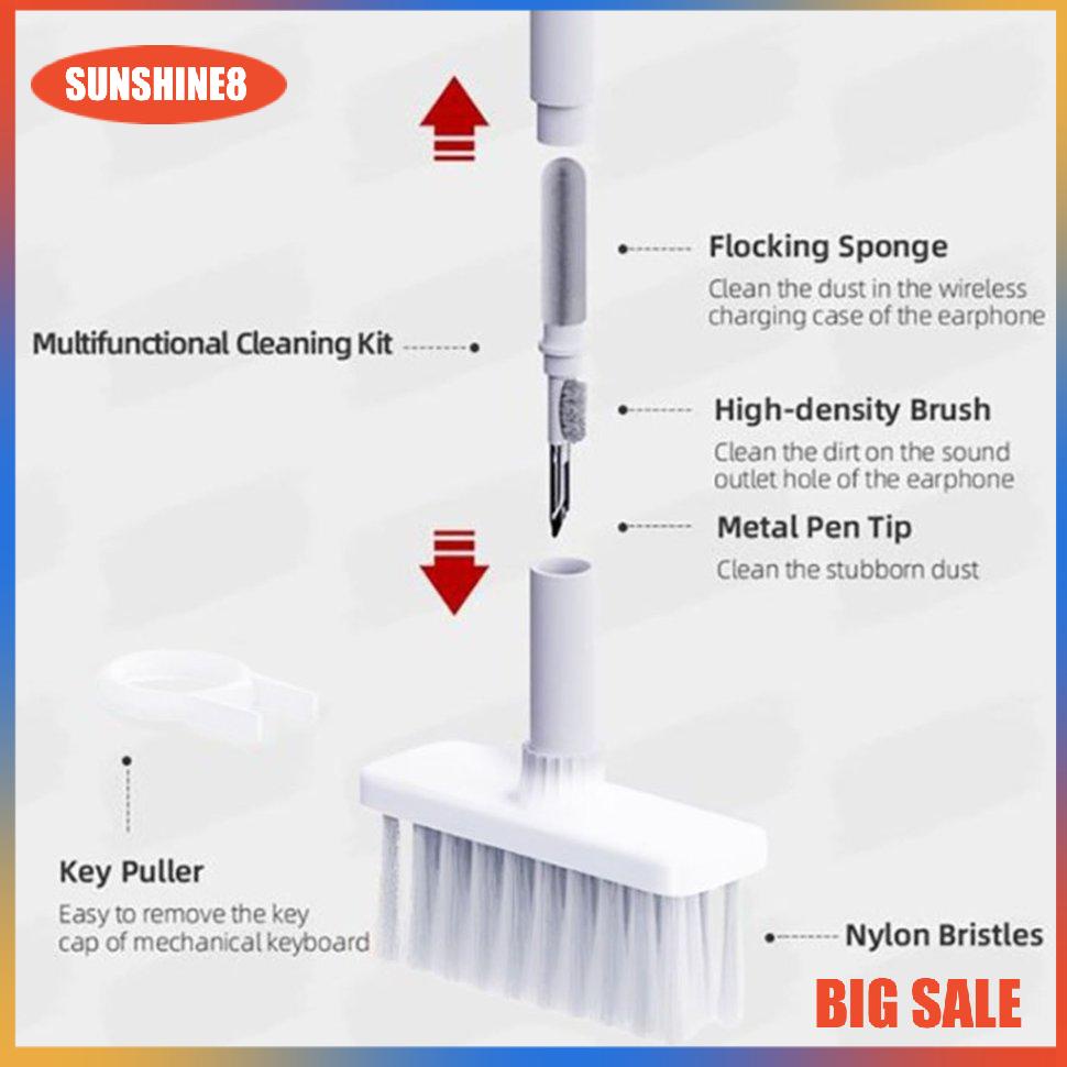 【SUN】Keyboard Cleaning Brush Set 5 In 1 Multi-fuction Computer Cleaning Tools