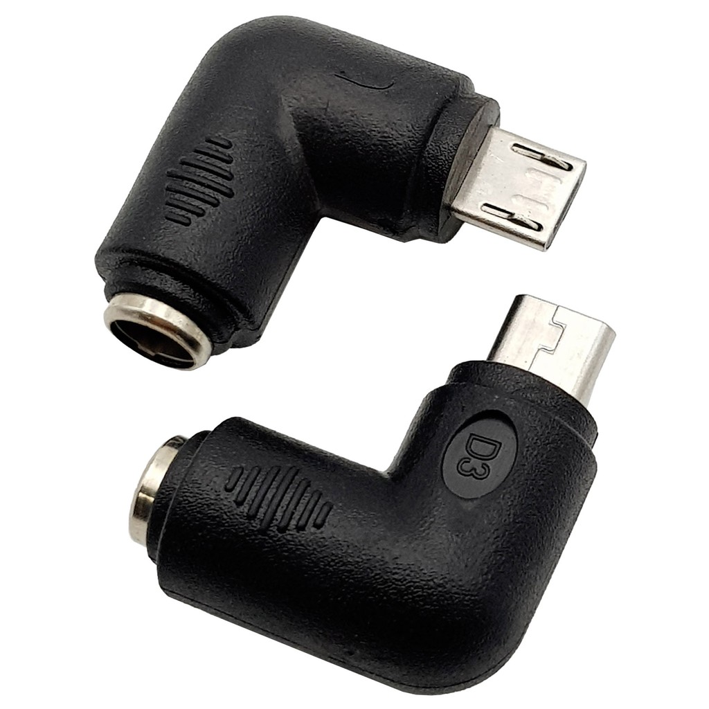 Đầu chuyển đổi DC 5.5x2.1mm sang Micro USB vuông góc