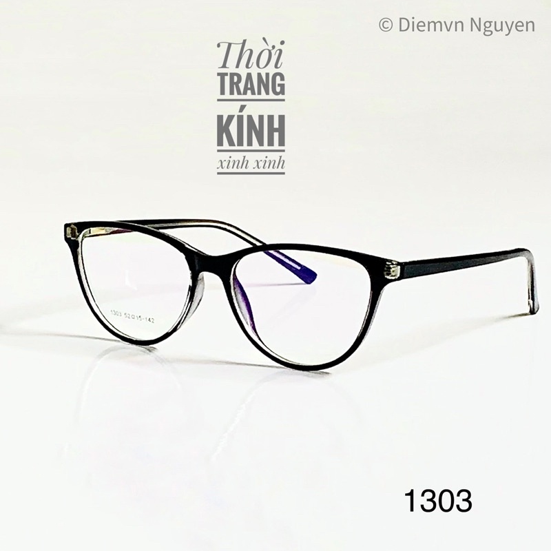 Gọng kính cận thời trang cho nữ mặt nhỏ 1303_ Form mắt mèo nhỏ, gọng cốt kim loại chắc chắn, cứng cáp
