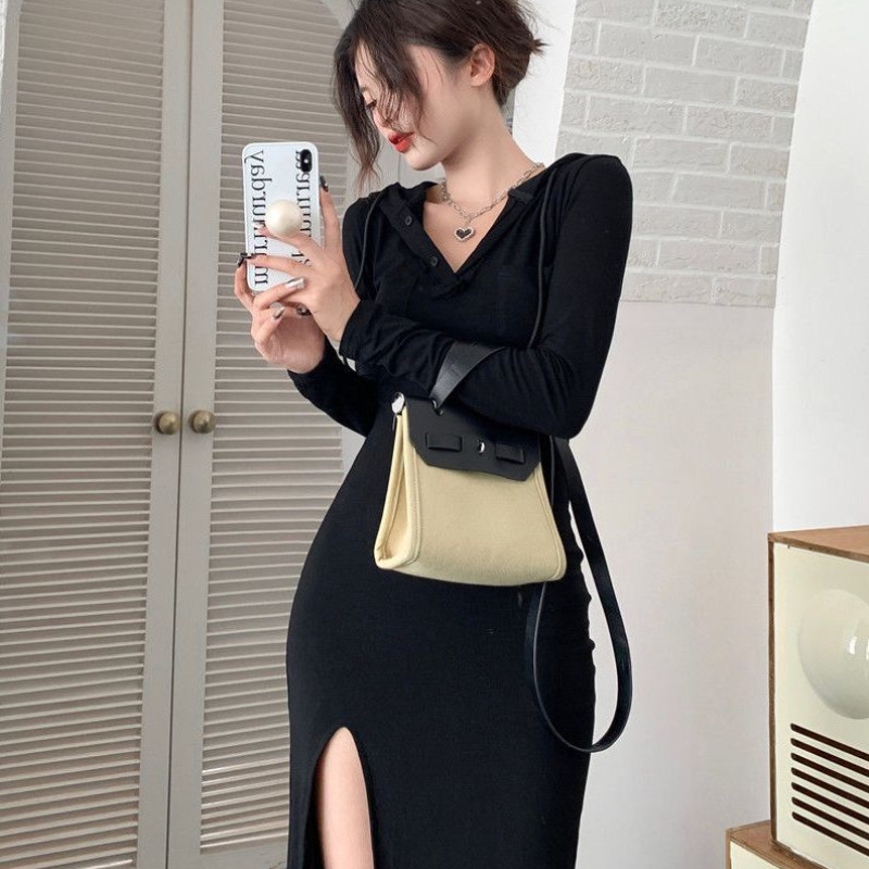 COZOK Đầm Midi Tay Dài Có Mũ Trùm Đầu Kiểu Dáng Trẻ Trung Năng Động
