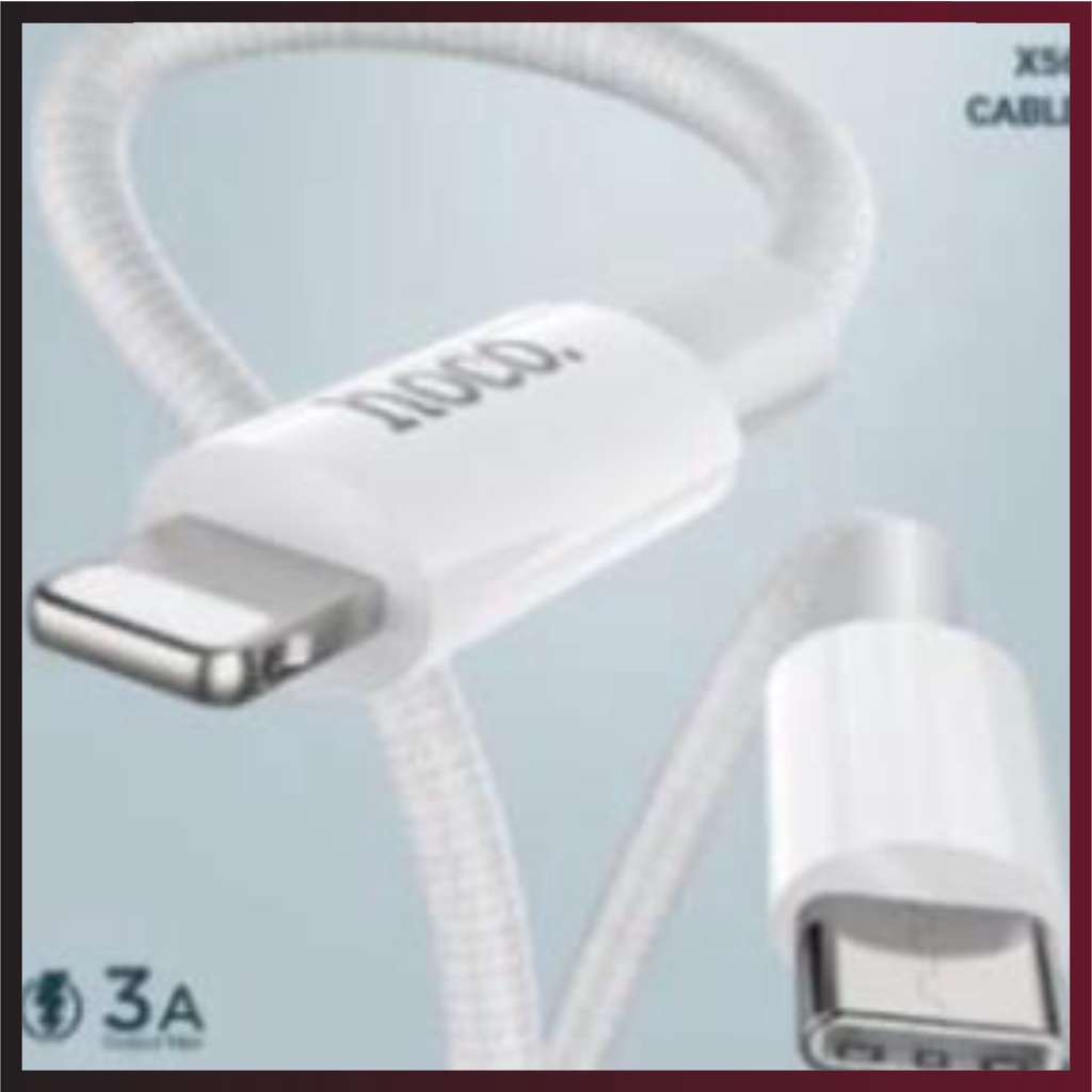 Dây cáp sạc nhanh HOCO X56 PD 20w bọc bởi các sợi TPE cao cấp chống gãy nứt đàn hồi tốt sạc nhanh 20W, 3A