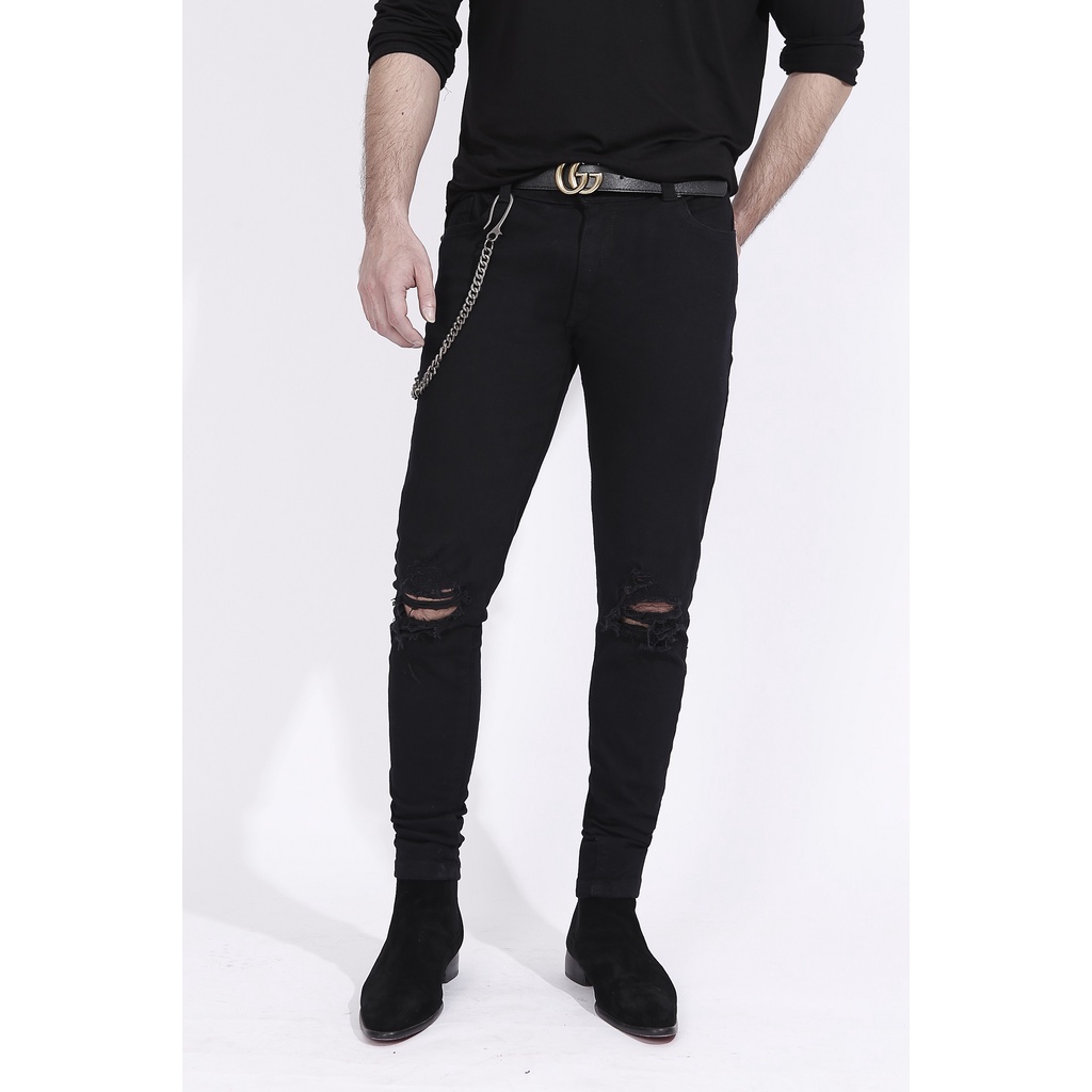 Quần jeans Amand Double Blow-out Skinny Jeans - Black