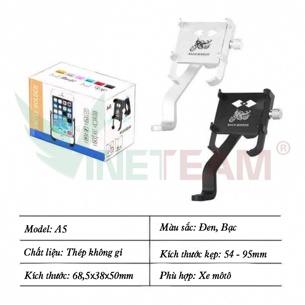 Giá đỡ kẹp điện thoại trên xe máy A5 kẹp chân gương Phiên bản nâng cấp giá đỡ C2 -DC4782