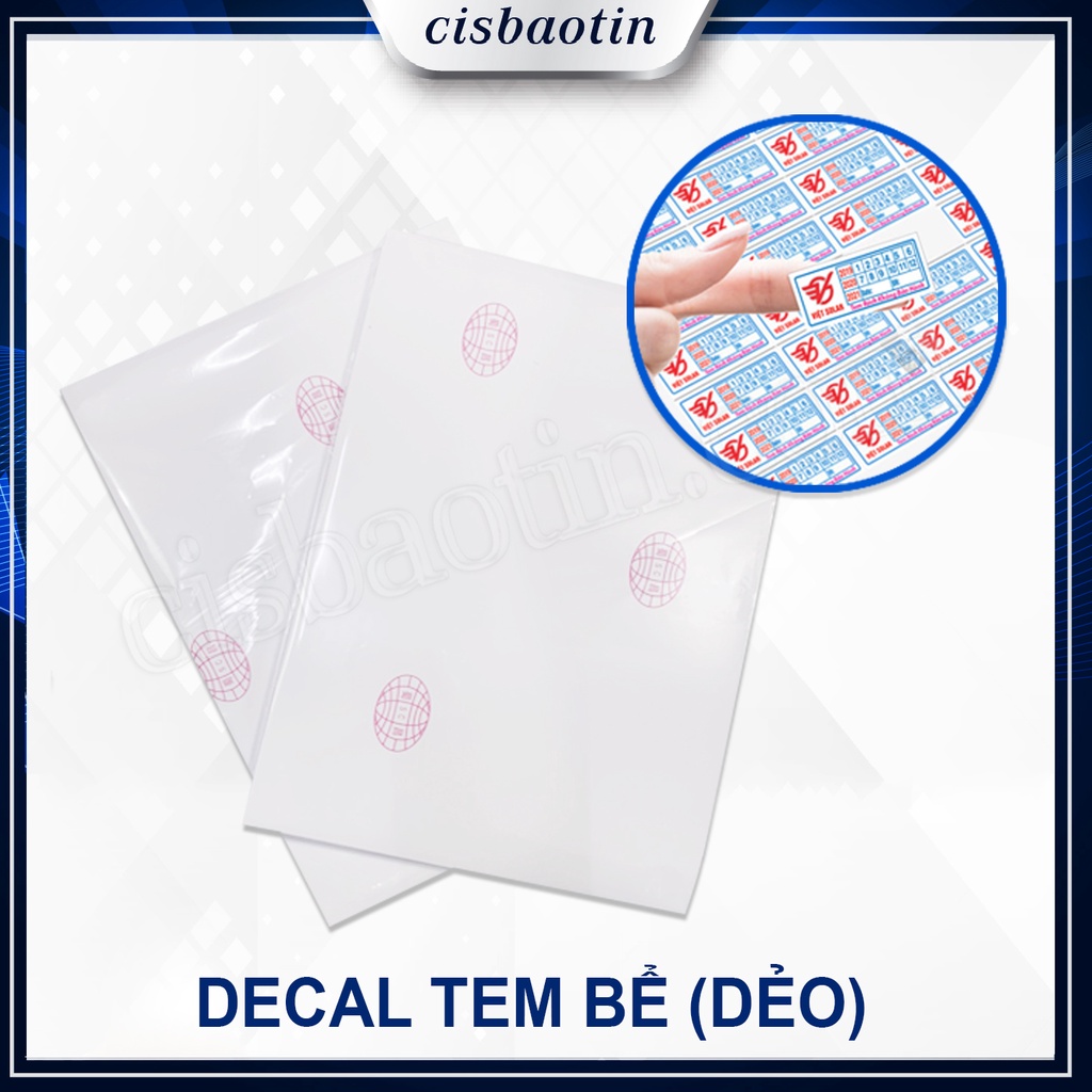 DECAL TEM BỂ DẺO DÙNG CHO MÁY IN PHUN PIGMNET VÀ IN LASER