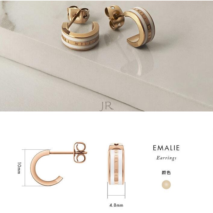 2022 Thép không gỉ tráng men và vàng hồng EMALIE EARRINGS (316L)