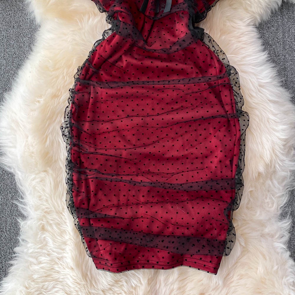 🌸Hàng Order🌸 Váy Đầm Ren Body 2 Dây Phối Nơ Đính Đá Tiệc Cưới Sexy Nữ Tính🌸Hàng Quảng Châu