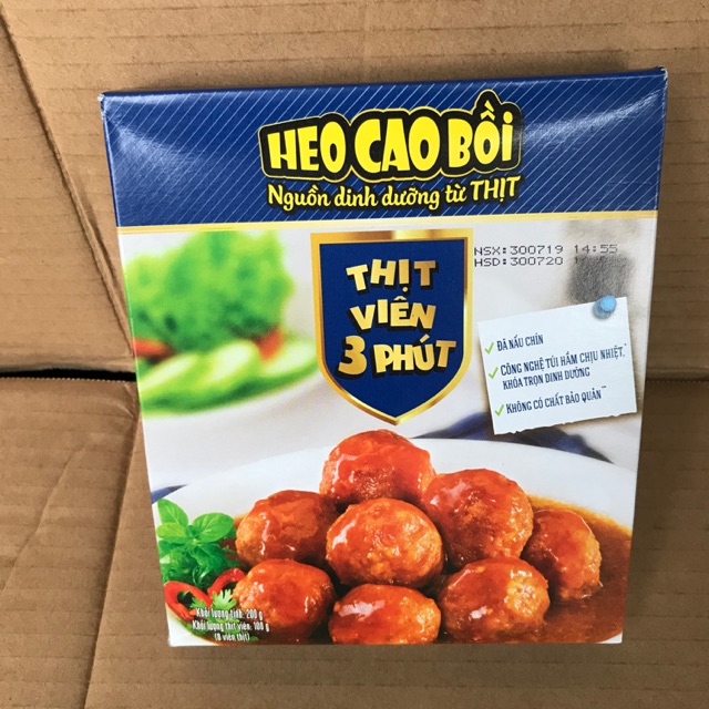 [200g ] Hộp 8 Thịt Viên 3 Phút Heo Cao Bồi