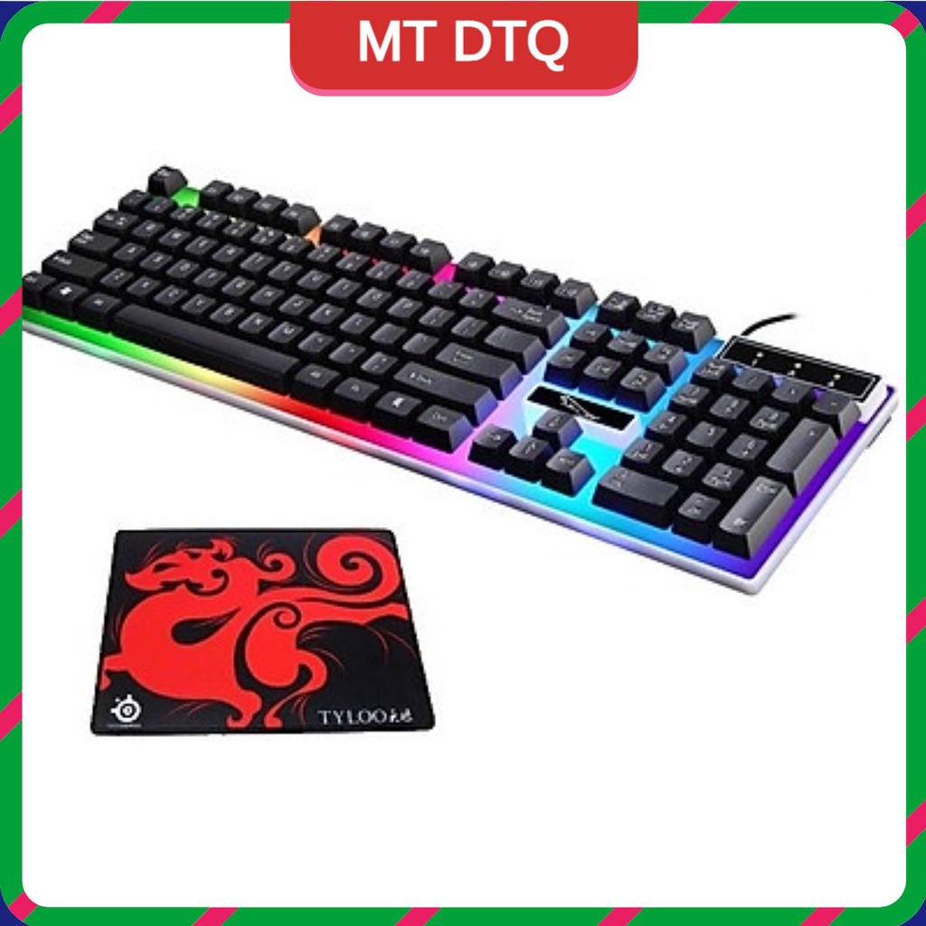 Bàn phím giả cơ gaming có dây với đèn Led màu chuyên dùng cho máy tính PC và Laptop