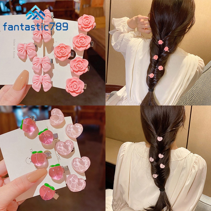 Kẹp Tóc Hình Nơ Hồng Mini Fantastic789 Dành Cho Nữ