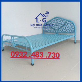 [Mã LIFEBKA5 giảm 10% tối đa 1 Triệu đơn 500k] Giường sắt ống tròn sơn tĩnh điện ngang 1m4x2m màu xanh giá rẻ Lâm Gia