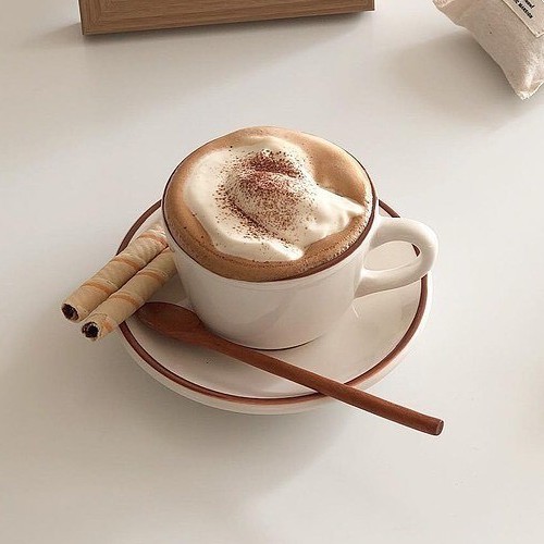 Set cốc đĩa viền nâu