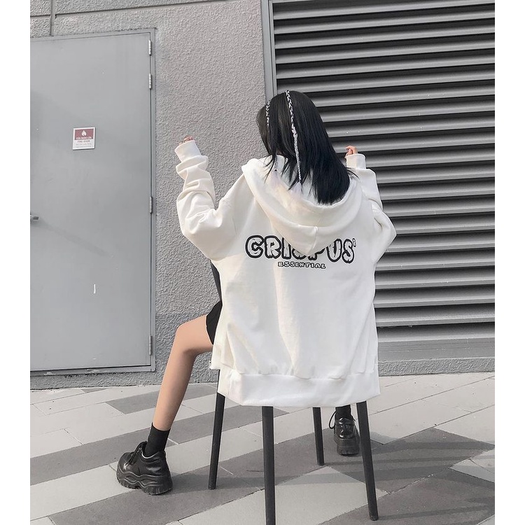 Áo khoác hoodie unisex dáng rộng dưới 85kg nỉ bông cotton - Luxxy Store - Áo khoác hoodie CRISPUS