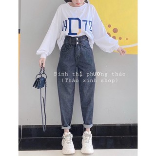 Quần Baggy Jean cạp cao