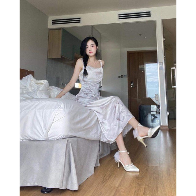 Váy Lụa Hai Dây Kèm Ảnh Thật