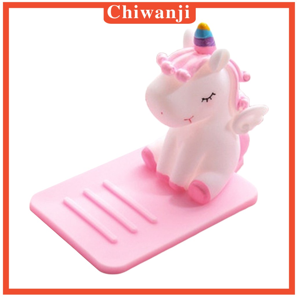 [Chiwanji] Giá Đỡ Điện Thoại Để Bàn Bằng Cao Su Hình Động Vật Hoạt Hình Màu Trắng