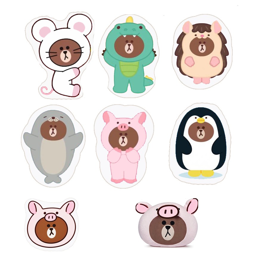 Gấu bông gấu brown thỏ cony vịt sally dạng gối 40cm GB4I11 gấu bông cute gấu bông dễ thương