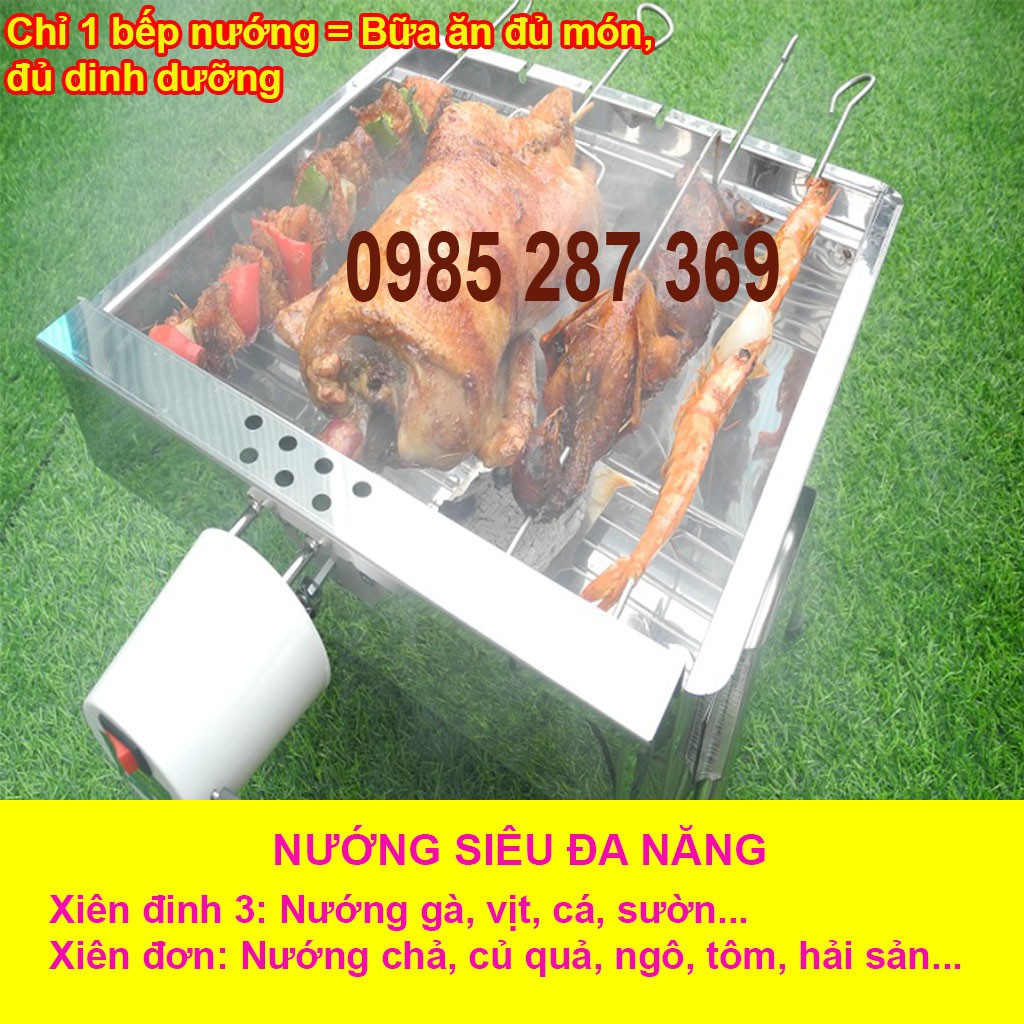 Bếp nướng than hoa Tự Xoay V5S, lò quay vịt, lò nướng, lò nướng than: Siêu đa năng,thơm ngon, chín đều, an toàn sức khỏe