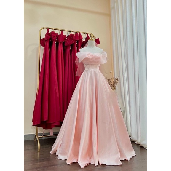 MS1279V ĐẦM MAXI CUP TRỄ VAI PHỐI VOAN Mỹ full size S/M/L/XL