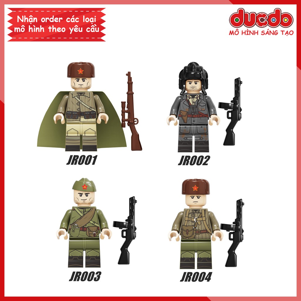 Minifigures lính Hồng quân Liên xô trong chiến tranh thế giới - Đồ chơi Lắp ghép Xếp hình Mô hình Mini WW2 JR001 004